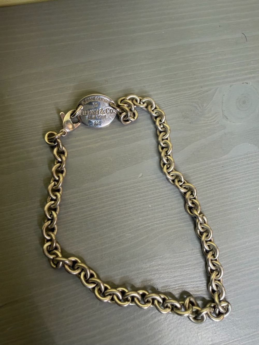 Tiffany & Co. Two-Tone Rounded Link Necklace with Oval Tag